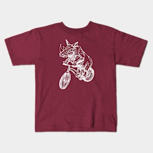 SEEMBO Rhinoceros Cycling Bicycle Cyclist Bicycling Riding Bike Kids T-Shirt